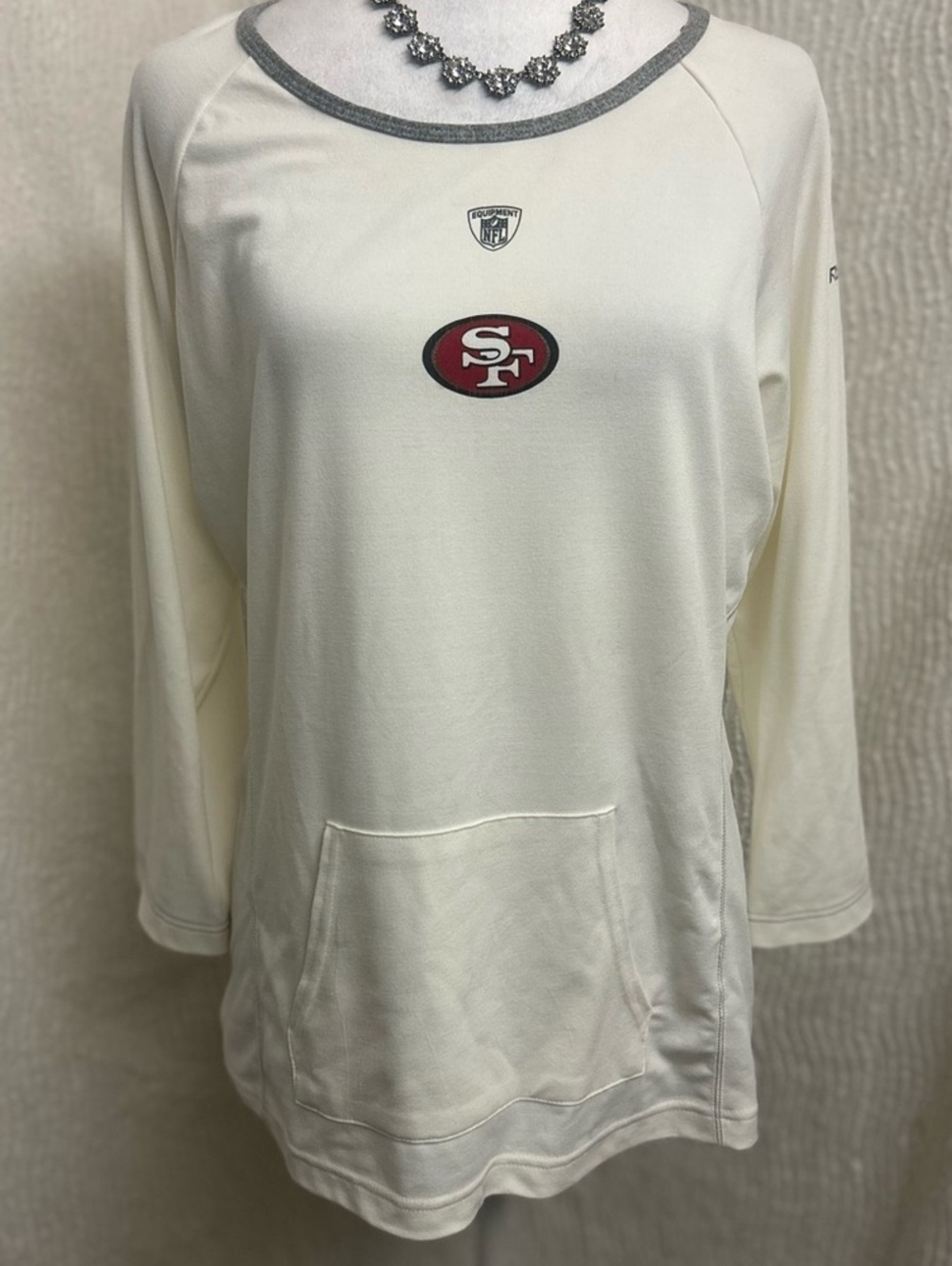 Reebok 49ers Sweatshirt Women’s XL White San Francisco NFL Pullover Logo Flaw